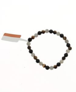 Bracelet Labradorite, Tourmaline noire, Oeil de tigre - Perles 6mm, 1 pièce